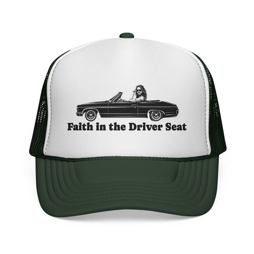 Trucker Cap — "Faith in the Driver Seat" Vintage Convertible Hat